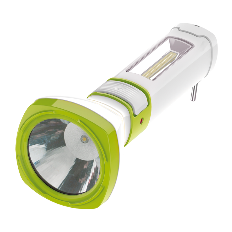 *Фонарь туристический Космос 7035 5W 1LED+COB от аккумулятора прямая подзарядка зеленый (1/35/70) 