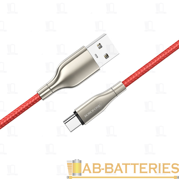 Кабель Borofone BX45 USB (m)-Type-C (m) 1.0м 2.4A нейлон красный (1/360)