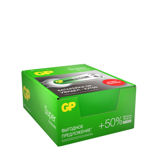 Батарейка GP Super G-Tech LR6 AA Shrink 4 Alkaline 1.5V (4/96/384) R