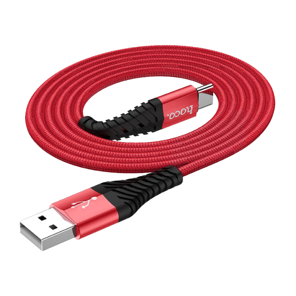 Кабель HOCO X38 USB (m)-Type-C (m) 1.0м 2.4A нейлон красный (1/30/300)