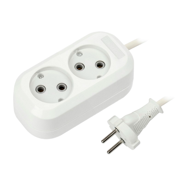 Удлинитель Smartbuy 2р.Б/З 10A 3.0м белый (1/50)