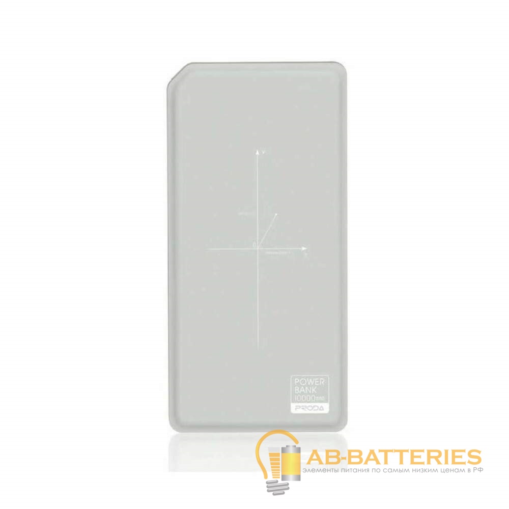 Внешний аккумулятор Proda PPP-33 Chicon 10000mAh 2.4A 2USB беспр. зар. Qi серый
