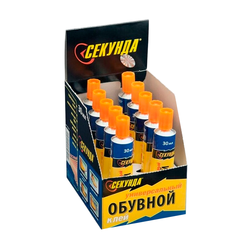 Клей Секунда обувной 30мл водостойкий BOX10 шоу-бокс (10/120)
