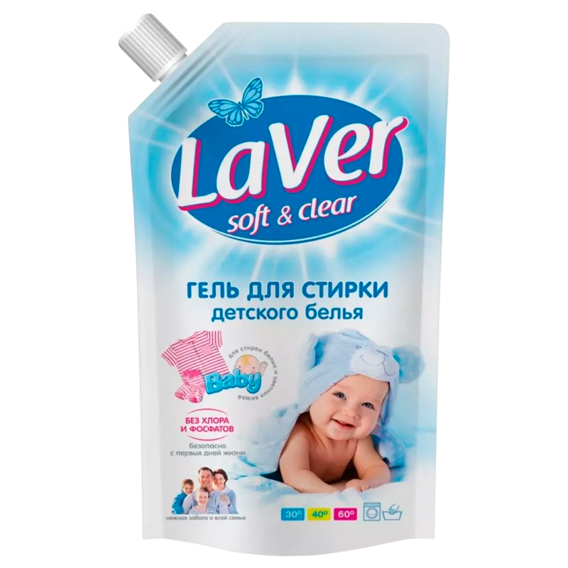 Гель для стирки детского белья LaVer 1л дой-пак (1/6/90)