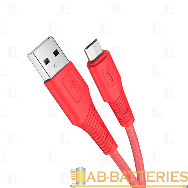 Кабель HOCO X58 USB (m)-microUSB (m) 1.0м 2.4A силикон красный (1/22/220)