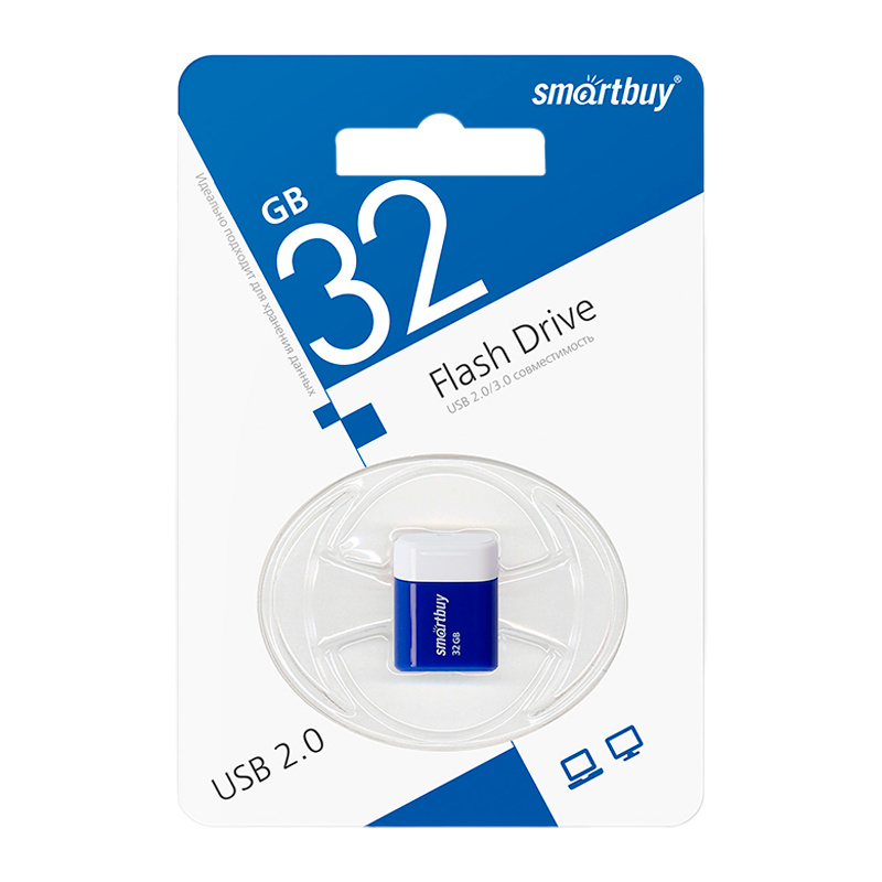 Флеш-накопитель Smartbuy Lara 32GB USB2.0 пластик синий