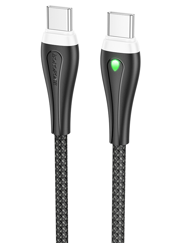Кабель Borofone BX100 Type-C (m)-Type-C (m) 1.0м 3.0A 60W TPE черный (1/360)