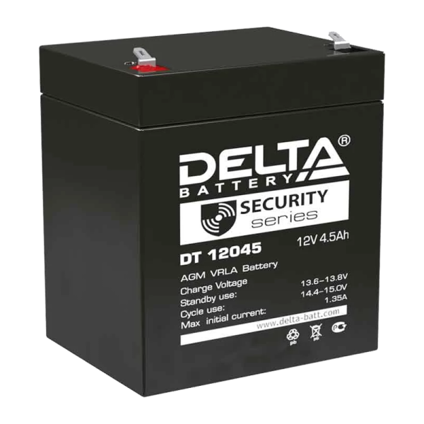 Аккумулятор свинцово-кислотный Delta DT 12045 12V 4.5Ah (1/10)