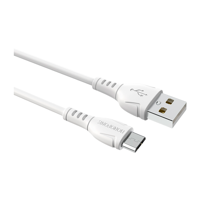 Кабель Borofone BX51 USB (m)-microUSB (m) 1.0м 2.0A ПВХ белый в коробке (1/360)