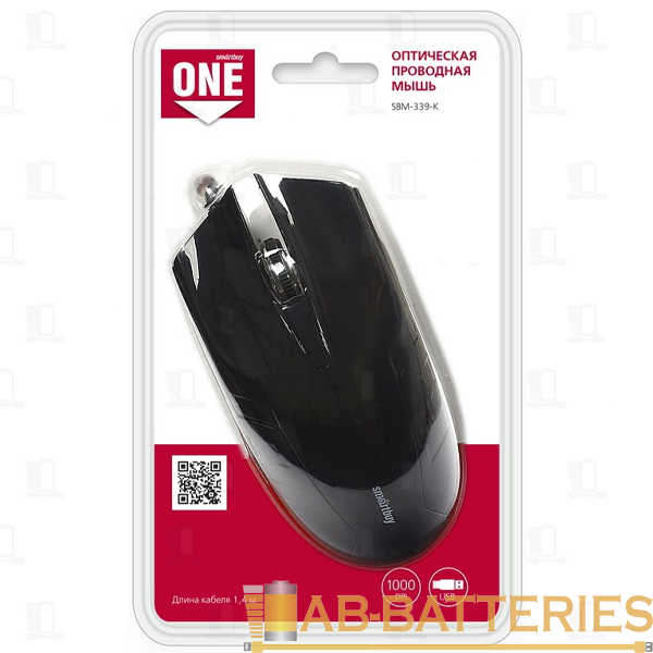 Мышь проводная Smartbuy 339 ONE классическая USB черный (1/40)