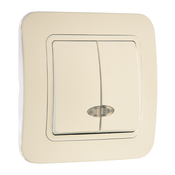 Выключатель Makel Light Lillium 2-клав.10A пластик кремовый 70223 (1/12)