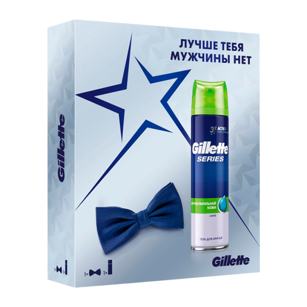 Набор Gillette Series гель для бритья с галстуком-бабочкой