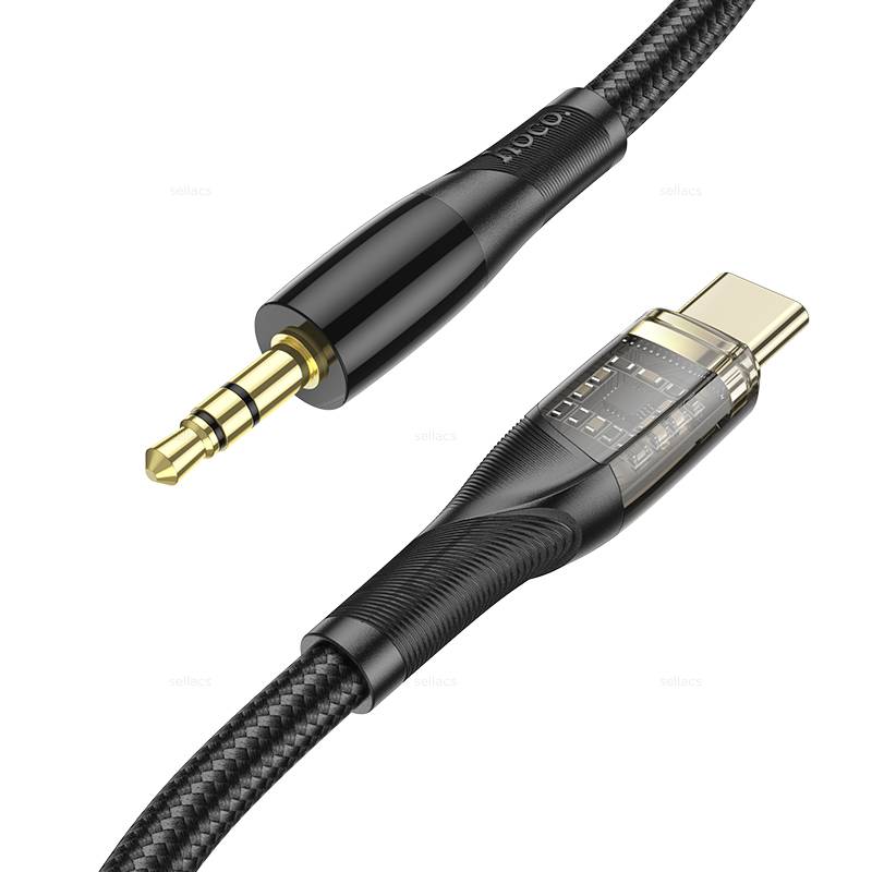 Кабель AUX HOCO UPA25 Jack 3.5mm (m)-Type-C (m) 1.0м нейлон синий (1/31/310)