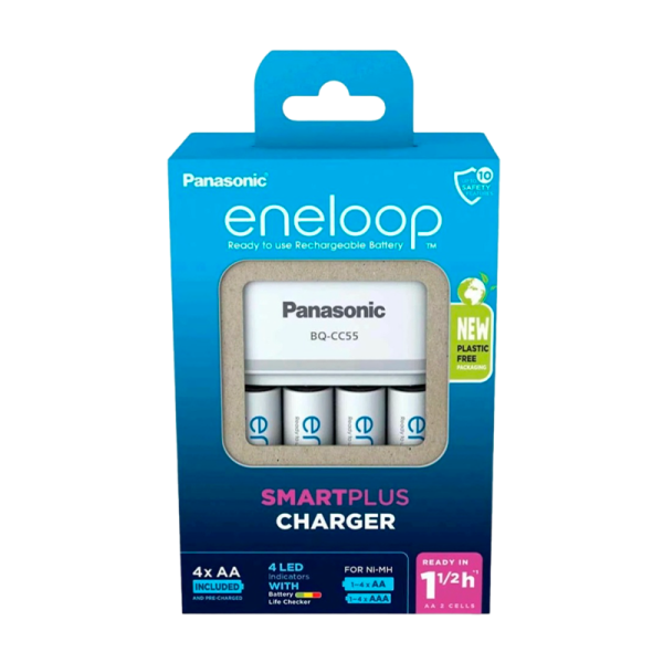 З/У для аккумуляторов Panasonic eneloop Smart-Quick Charger AA/AAA 4 слота +4AA 2000mAh (1/4)