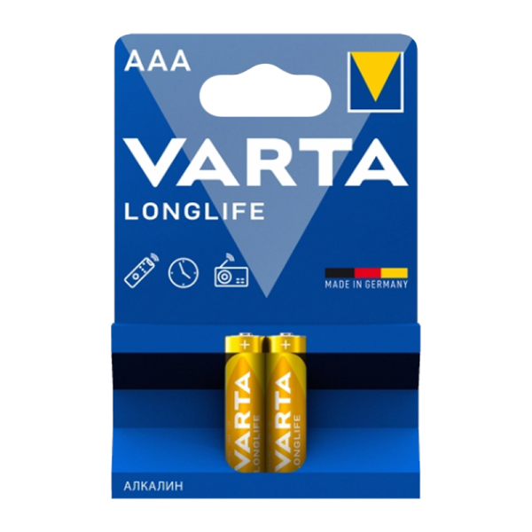 Батарейка Varta LONGLIFE LR03 AAA BL2 Alkaline 1.5V (4103) (2/20/100)