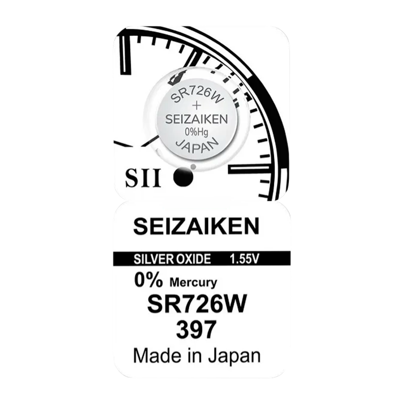 Батарейка SEIZAIKEN 397 (SR726SW) Silver Oxide 1.55V (1/10/100/1000)