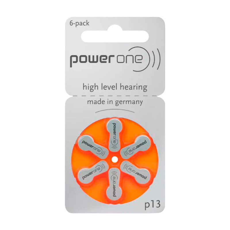 Батарейка PowerOne ZA13 BL6 Zinc Air 1.45V (6/60/300)
