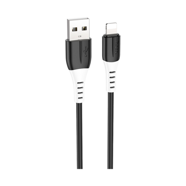 Кабель HOCO X82 USB (m)-Lightning (m) 1.0м 2.4A силикон черный (1/31/310)