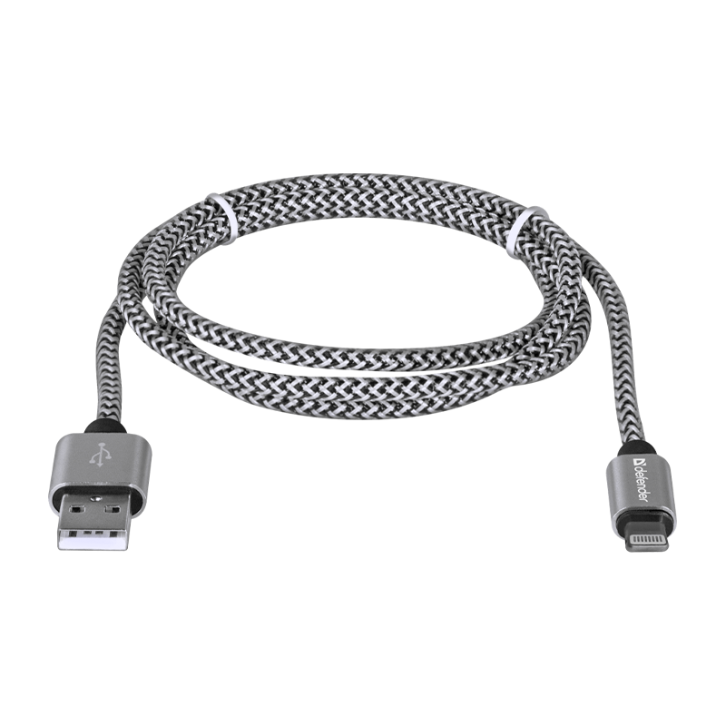 Кабель Defender ACH01-03T PRO USB2.0 (m)-Lightning (m) 1.0м 2.1A белый