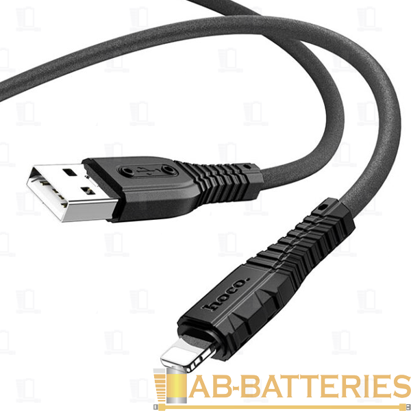 Кабель HOCO X67 USB (m)-Lightning (m) 1.0м 2.4A силикон черный (1/31/310)