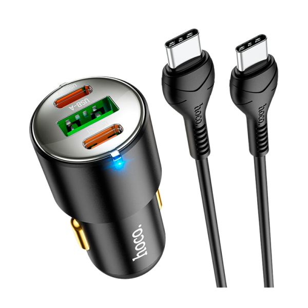 Автомобильное З/У HOCO NZ6 1USB/2Type-C 3.0A 45W PD3.0 черный (1/12/120)