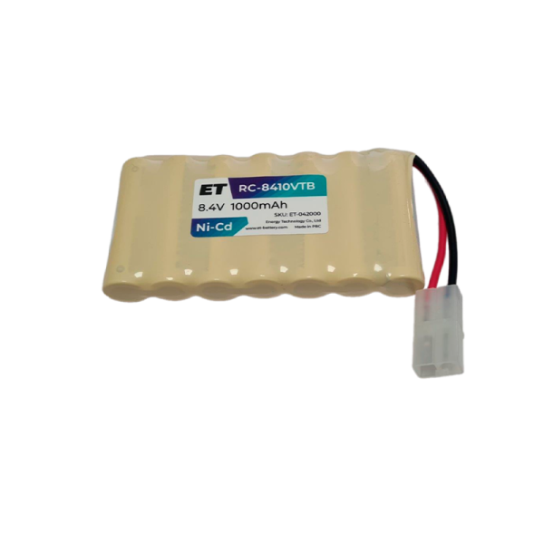 Аккумулятор&nbsp;&nbsp;ET RC-8410VTB PK1 белый большой, 8.4В, 1000мАч, Ni-Cd, 8D-AA1000