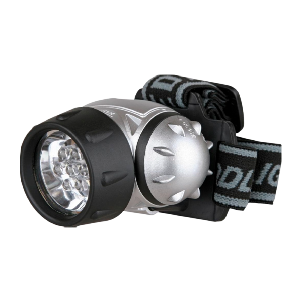 Фонарь налобный Ultraflash LED5351 1.3W 7LED от батареек черный (1/5/100)