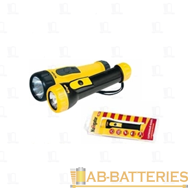Фонарь универсальный Navigator NN-L3 (2AA)-Y от батареек черный желтый (1/12/120)