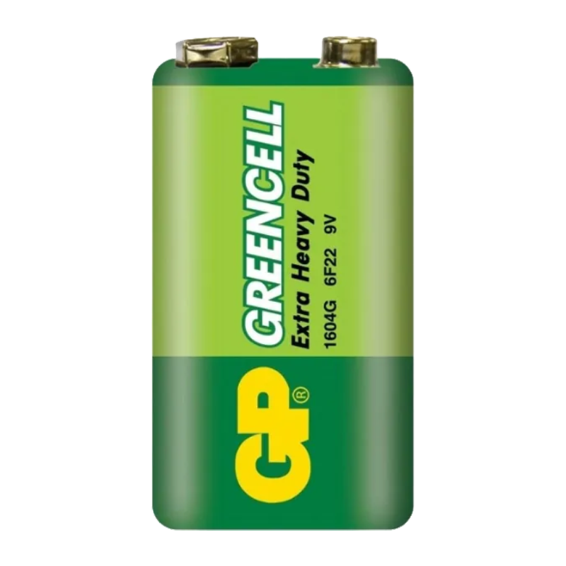 Батарейка GP GreenCell Крона 6F22 Shrink 1 Heavy Duty 9V (1/10/500)