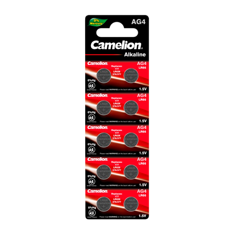 Батарейка Camelion G4/LR626/LR66/377A/177 BL10 Alkaline 1.5V (10/100/3600/151200)