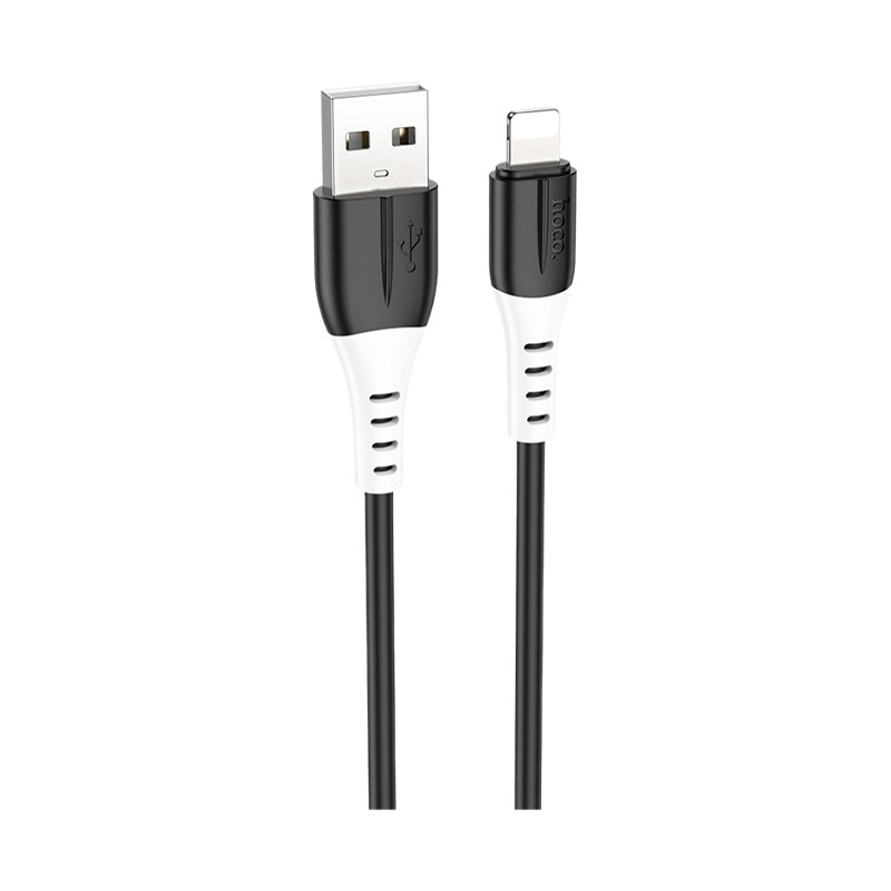 Кабель HOCO X82 USB (m)-Lightning (m) 1.0м 2.4A силикон черный (1/31/310)