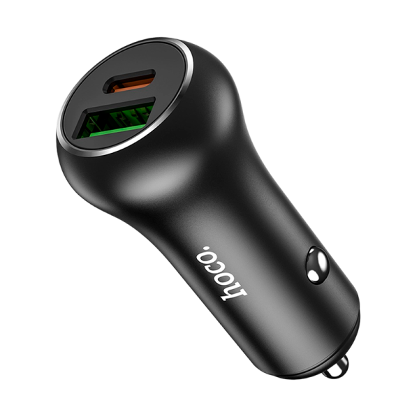 Автомобильное З/У HOCO Z38 1USB/Type-C QC3.0 черный (1/12/120)