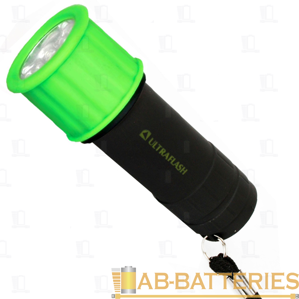 Фонарь универсальный Ultraflash LED15001-C 9LED от батареек черный зеленый (1/6/96)