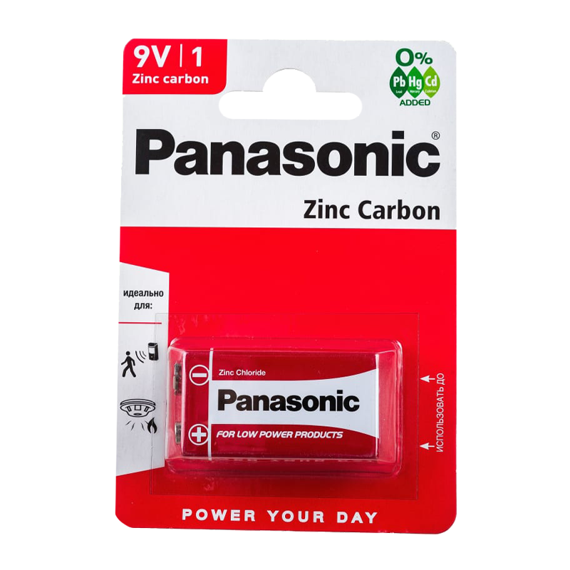 Батарейка Panasonic Крона 6F22 BL1 Zinc Carbon 1.5V (12/60)