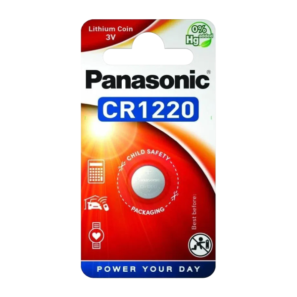 Батарейка Panasonic Power Cells CR1220 BL1 Lithium 3V (1/12)