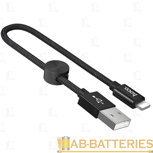 Кабель HOCO X35 USB (m)-Lightning (m) 0.25м 2.4A силикон черный (1/31/310)
