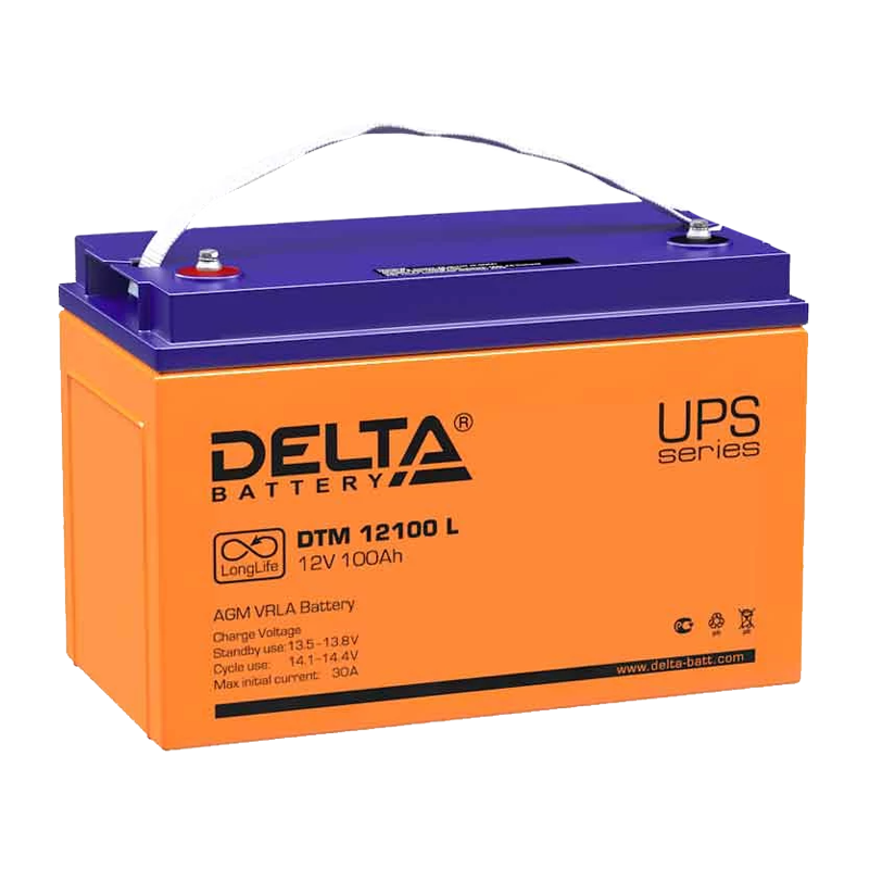 Аккумулятор свинцово-кислотный Delta DTM 12100 L 12V 100Ah