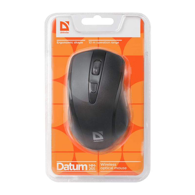 Мышь беспроводная Defender MM-265 Datum классическая USB черный (1/40)