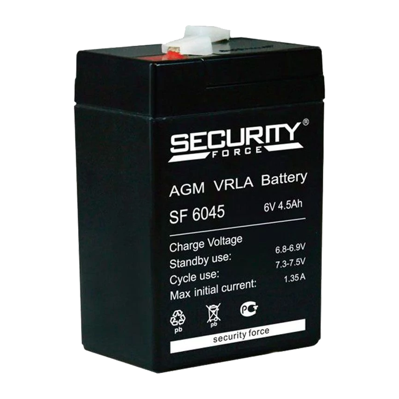 Аккумулятор свинцово-кислотный Security Force SF 6045 6V 4.5Ah (1/20)