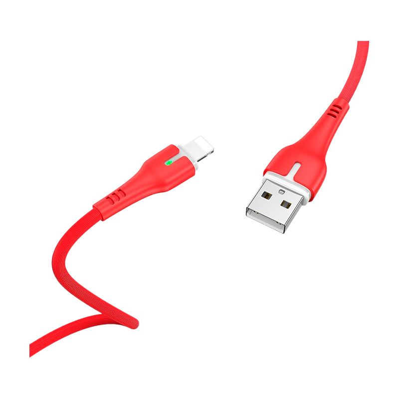 Кабель HOCO X45 USB (m)-Lightning (m) 1.0м 2.4A силикон красный (1/22/220)