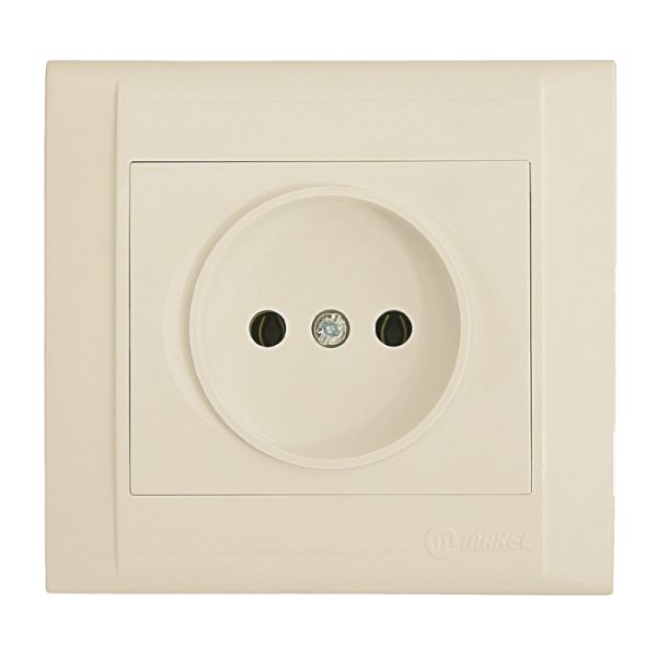 Розетка Makel Defne 1гн. 16A Б/З керамика кремовый 42010002 (1/12)