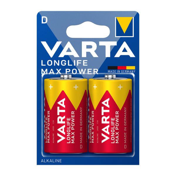 Батарейка Varta LONGLIFE MAX POWER (MAX TECH) LR20 D BL2 Alkaline 1.5V (4720) (2/20/100)