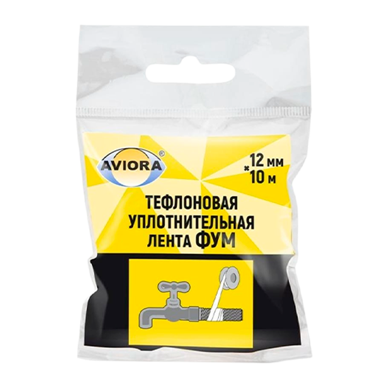Тефлоновая уплотнительная лента (ФУМ) Aviora, 85 мкм, 12мм*10м