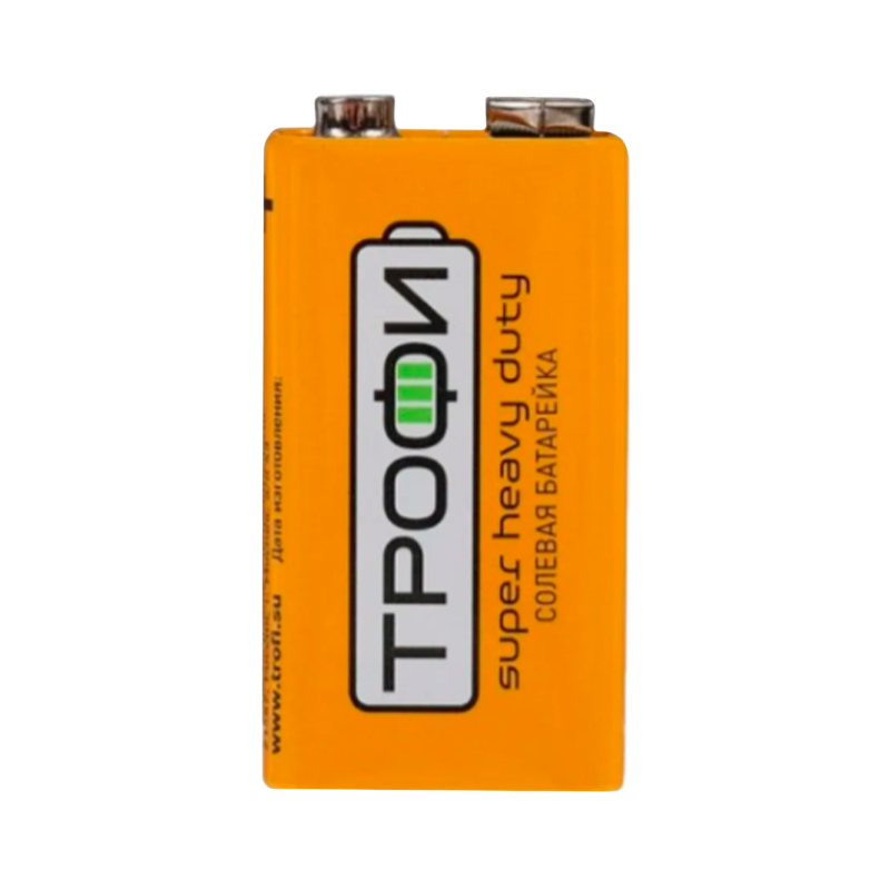 Батарейка Трофи Super Крона 6F22 Shrink 1 Heavy Duty 9V (1/10/500/14000)