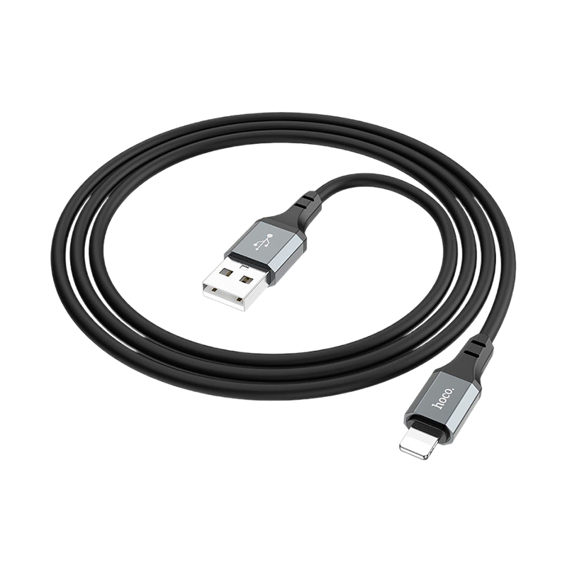 Кабель HOCO X86 USB (m)-Lightning (m) 1.0м 3.0A силикон черный (1/360)