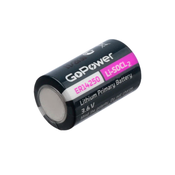 Батарейка GoPower ER14250 1/2AA PC1 Li-SOCl2 3.6V без выводов (1/10/500)