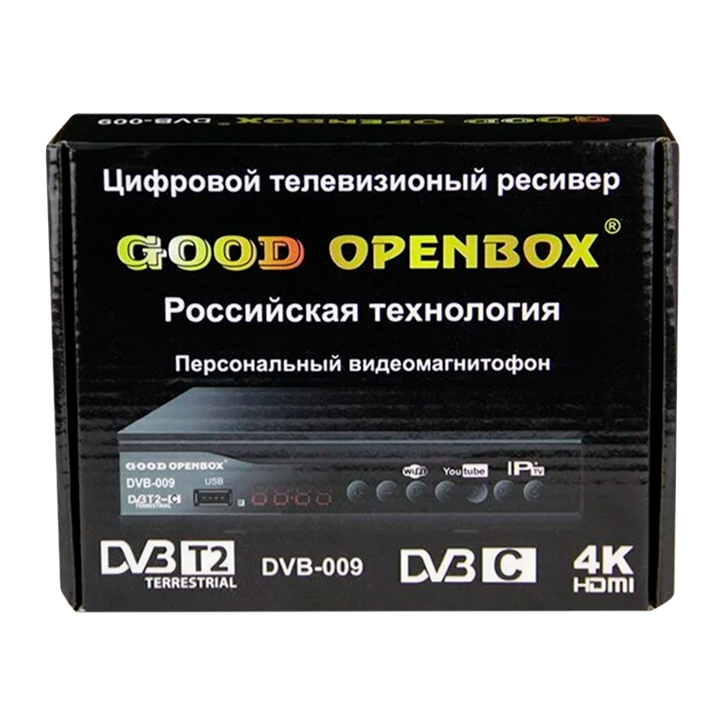 Приставка для цифрового ТВ Openbox DVB-009 DVB-T/T2 металл черный (1/60)