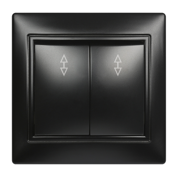Выключатель Smartbuy проходной 2-клавишный 10А черный "Венера"