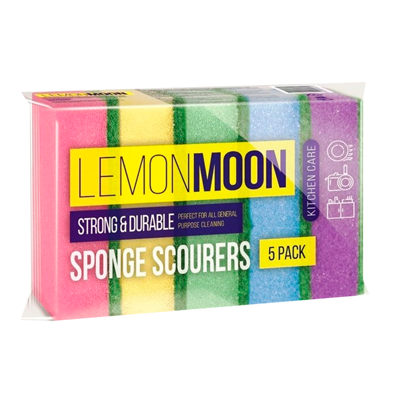 Губка Lemon Moon для посуды 96х64х27 поролон 5 шт (1/72)