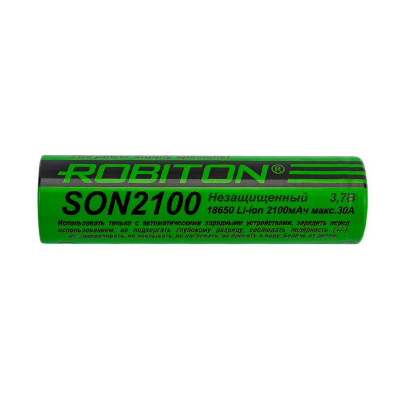 Аккумулятор ROBITON SON2100 без защиты 30А (Sony US18650VTC4) PK1 (1/96/192)